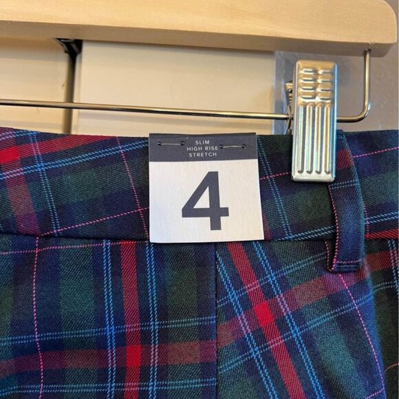 Women’s Gap‎ NWT Plaid Slim High Rise Stretch Pants-Size 4 - Picture 4 of 9